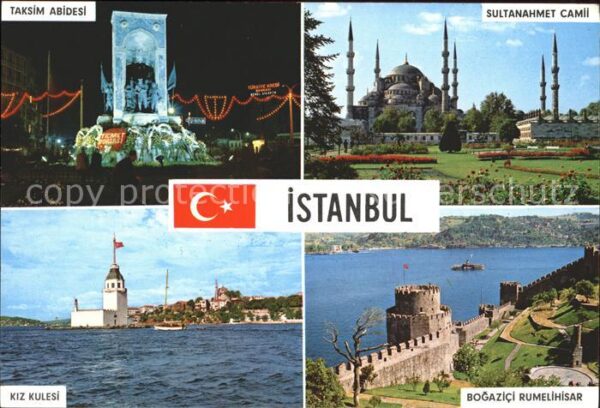 Istanbul Constantinopel Taksim Abidesi Sultanahmet Camii Bogazi