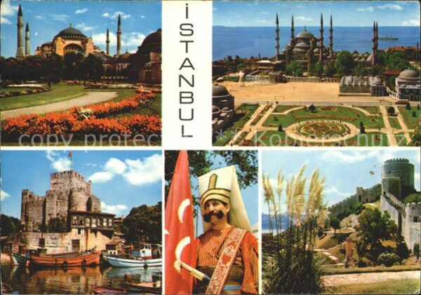 Istanbul Constantinopel Nationaltracht Moschee Burg Boote