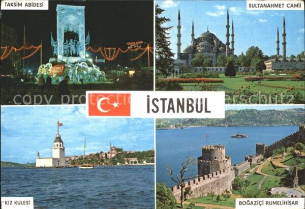 Istanbul Constantinopel Taksim Abidesl Sultanahmet Camii Bogazi