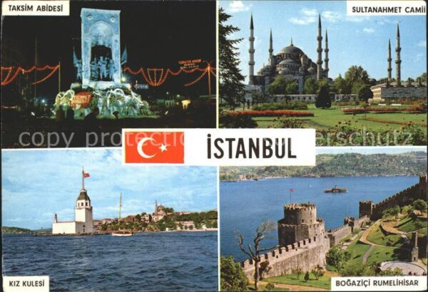 Istanbul Constantinopel Taksim Abidesi Sultanahmet Camii Bogazi