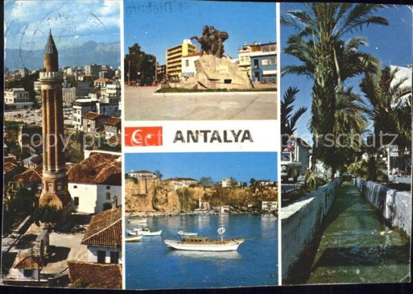 Antalya Segelboot Denkmal Palme Teilansicht