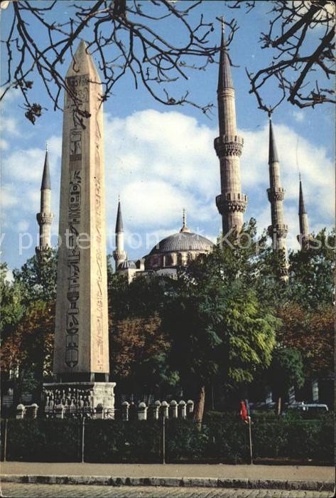 Istanbul Constantinopel Obelisk Aegyptien Minaretten Blaue Mosc