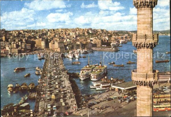 Istanbul Constantinopel Galata Brücke Dampfer