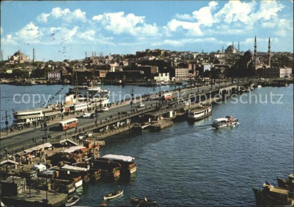 Istanbul Constantinopel Galata Brücke Dampfer Boote