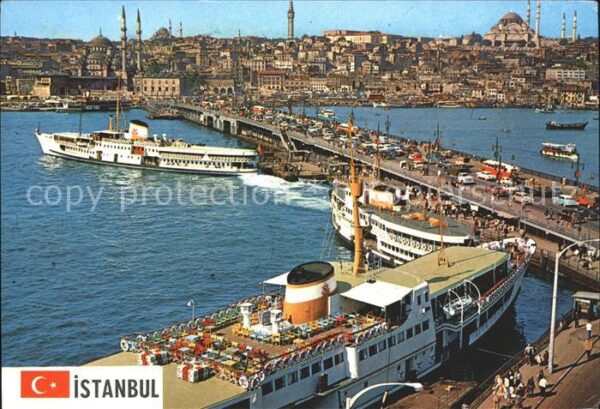Istanbul Constantinopel Galata Brücke neue Moschee Dampfer