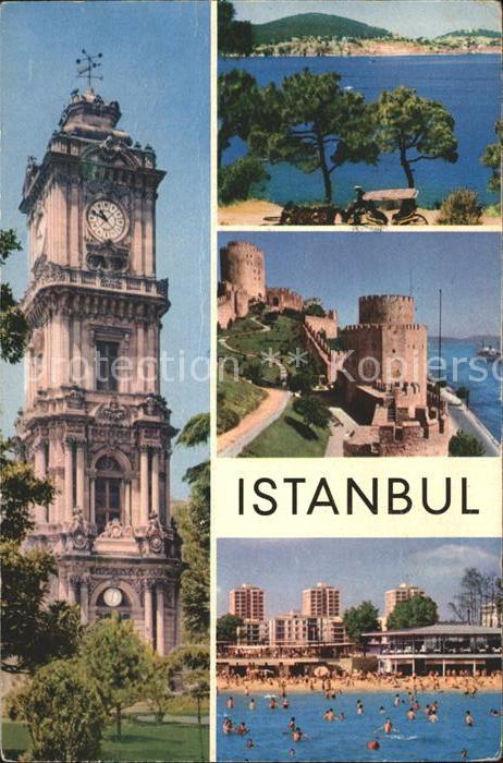 Istanbul Constantinopel Dolmabahce Saat Kulesi Adalardan Görünü