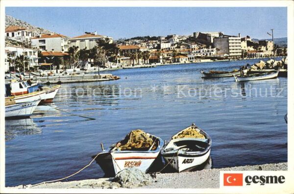 Cesme Hafen Boote Teilansicht