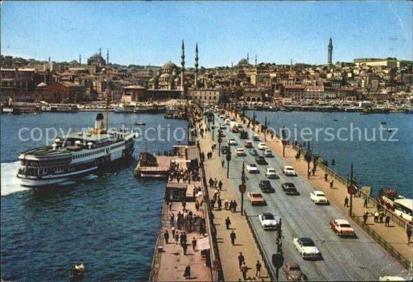 Istanbul Constantinopel Galata Brücke neue Moschee Dampfer