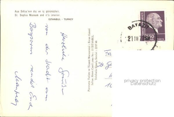 Istanbul Constantinopel St. Sophia Freske Inneres – Bild 2