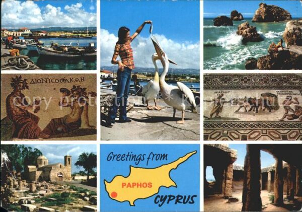 Paphos Kirche Strand Wandgemälde Pelikan