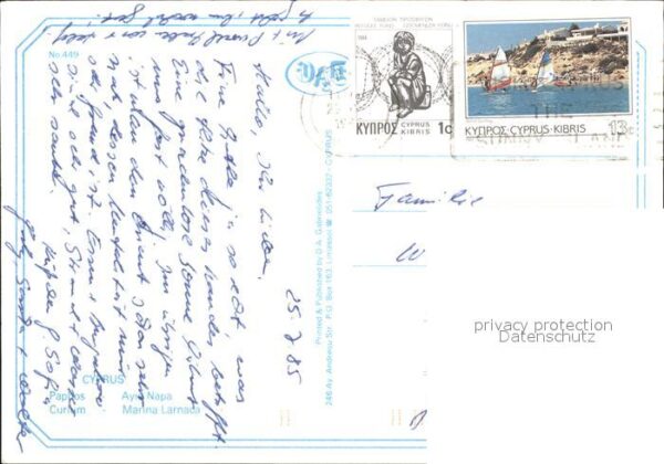 Zypern Cyprus Hafen Segelboote Paphos – Bild 2