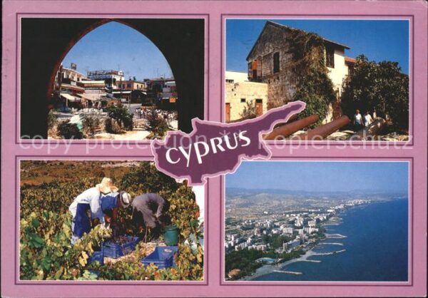 Zypern Cyprus Fliegeraufnahme Weinlese Strand Haus