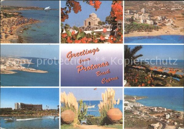 Protaras Cyprus Zypern Fliegeraufnahme Strand Kirche
