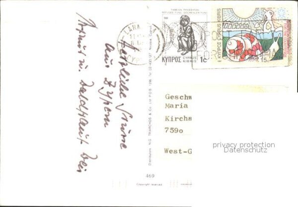 Zypern Cyprus Strand Hafen Karte Boot – Bild 2