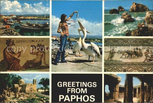 Paphos Pelikane Mosaik Strand Hafen