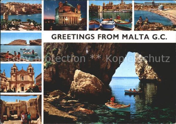 Malta Bucht Boote Kloster