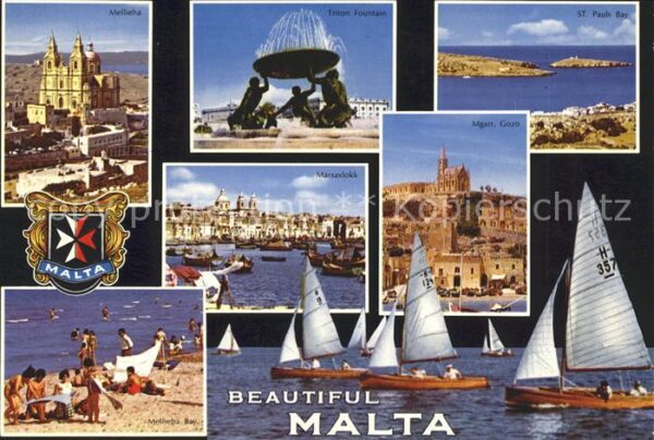 Malta Mellieha Triton Fountain St. Pauls Bay