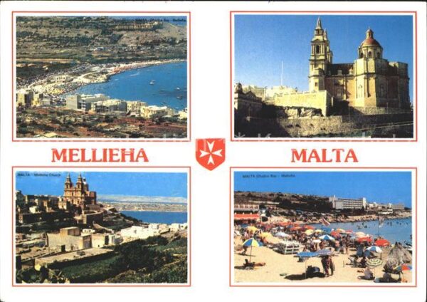 Mellieha Strand Kirche Fliegeraufnahme