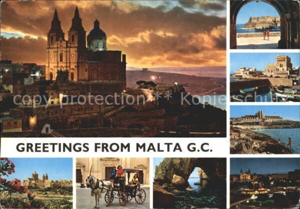 Malta Kathedrale Blaue Groote Strand Pferdeku