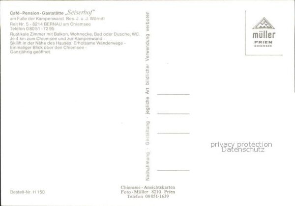 Bernau Chiemsee Cafe-Pension-Gaststätte Seiserhof – Bild 2