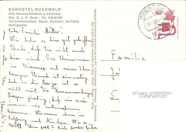 Uebersee Feldwies Kurhotel Buchwald – Bild 2