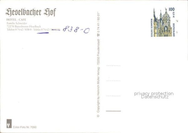 Baiersbronn Schwarzwald Hotel-Cafe Heselbacher Hof – Bild 2