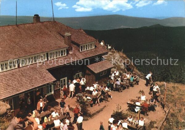 Osserschutzhaus im Bayer Wald Terrasse Fliegeraufnahme