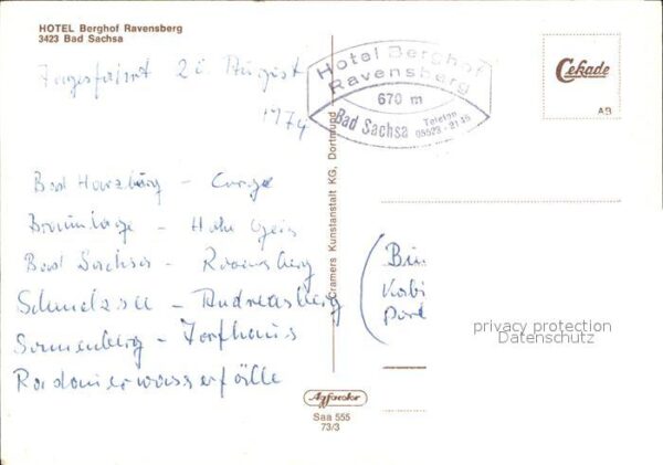 Bad Sachsa Harz Berghotel Ravensberg Katzenstein Wiesen – Bild 2