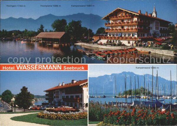 Seebruck Chiemsee Hotel Cafe Wassermann Kampenwand Bootsh