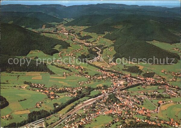 Baiersbronn Schwarzwald mit Mittel und Obertal Fliegeraufnahme