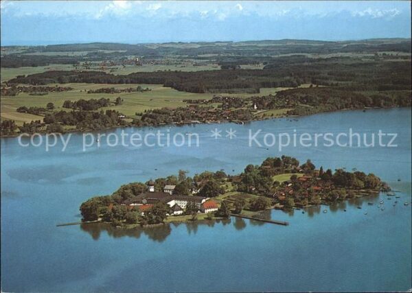 Fraueninsel Chiemsee Frauenchiemsee mit Gstadt Fliegeraufnah