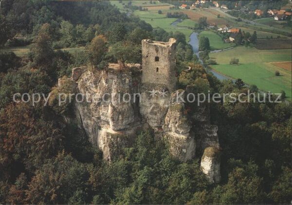 Wiesenttal Burgruine Neideck Fliegeraufnahme