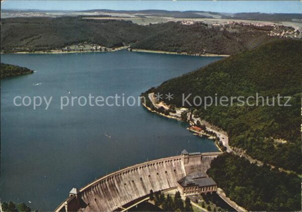 Edertal Edertalsperre Staumauer Fliegeraufnahme
