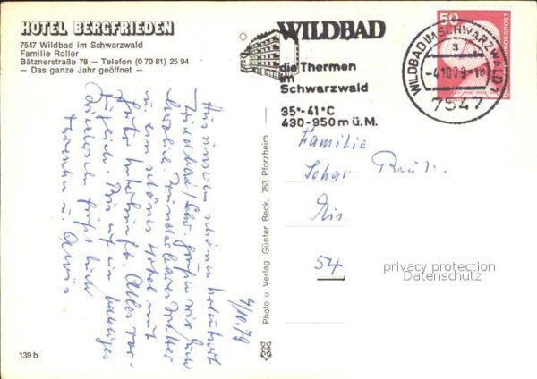 Wildbad Schwarzwald Hotel Bergfrieden Gasträume Zimmer Terr – Bild 2