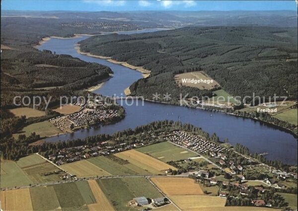 Sorpetalsperre mit Wildgehege und Freibad Fliegeraufna