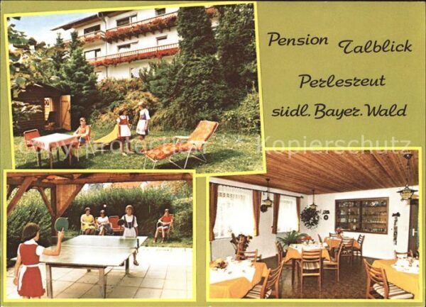 Perlesreut Pension Talblick Liegewiese Gastraum Ti