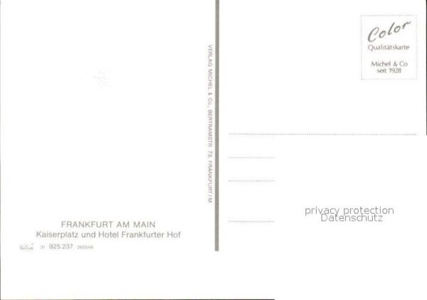 Frankfurt Main Hotel Frankfurter Hof am Kaiserplatz Br – Bild 2