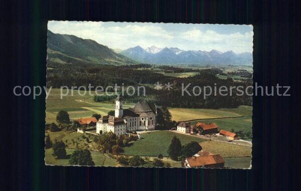 Steingaden Oberbayern Wieskirche Fliegeraufnahme