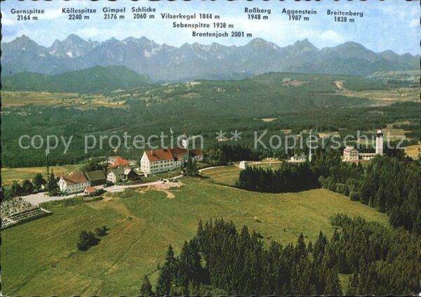Hohenpeissenberg mit bayer Alpen Fliegeraufnahme