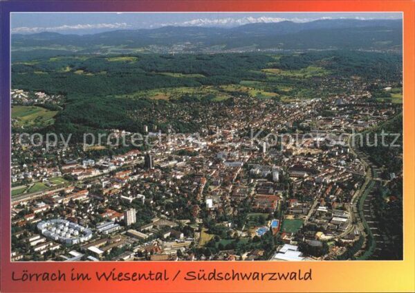 Loerrach im Wiesental Fliegeraufnahme