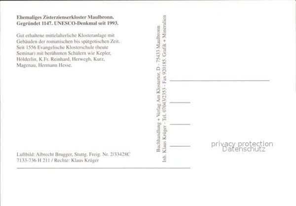 Maulbronn Ehem Zisterzienserkloster Fliegeraufnah – Bild 2