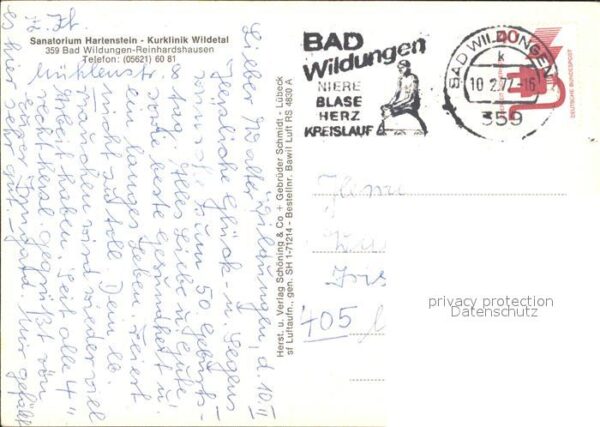 Bad Wildungen Sanatorium Hartenstein Kurklinik Fliege – Bild 2