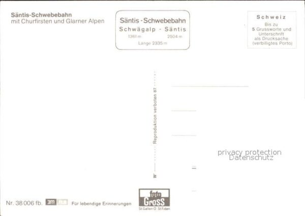 Seilbahn Säntis Churfirsten Glarner Alpen Schwäg – Bild 2