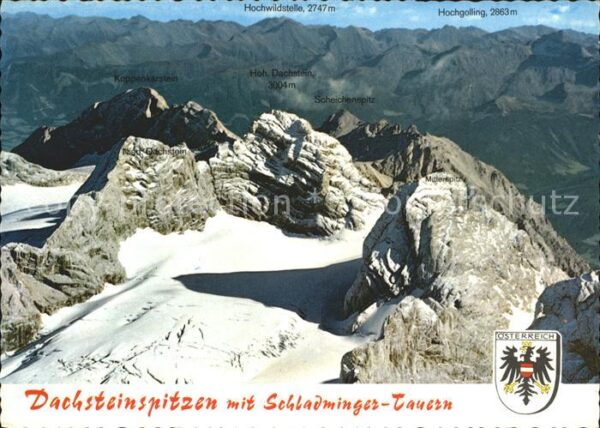 Dachstein Gebirge Dachsteinspitzen Fliegeraufnahme Schlad