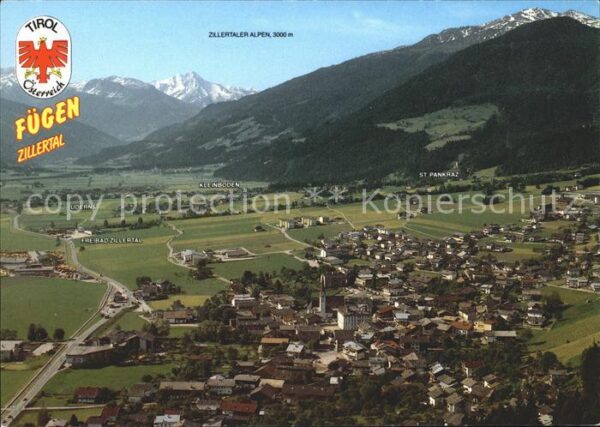 Fuegen Zillertal Fliegeraufnahme