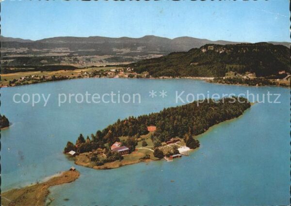 Faakersee Insel-Hotel Fliegeraufnahme