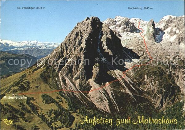 Hochkoenig Aufstieg Matrashaus Mittenfeldalm Flieg