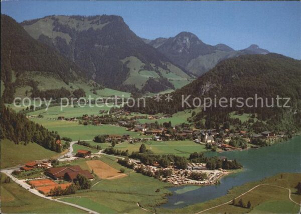 Walchsee Tirol Fliegeraufnahme Kaisergebirge
