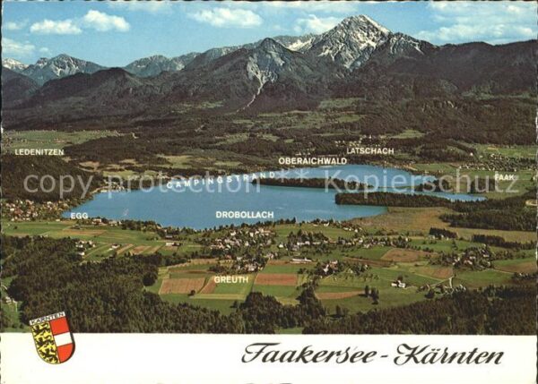 Faakersee Mittagskogel Fliegeraufnahme