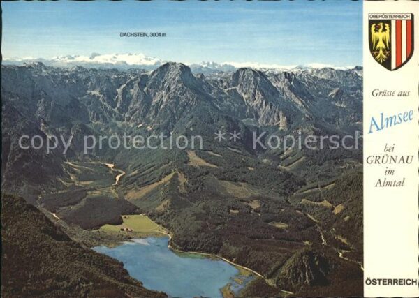 Almsee Grünau im Almtal Fliegeraufnahme